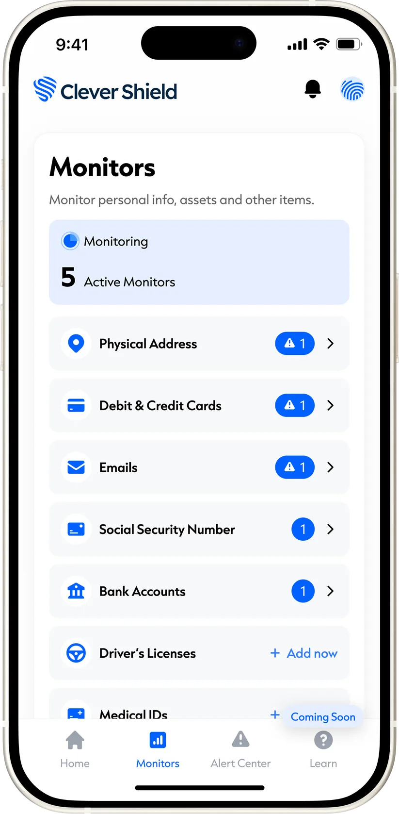 Clever Shield app on iPhone